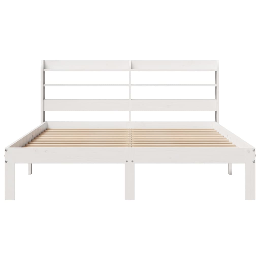 Bed Frame with Headboard without Mattress White 160x200 cm